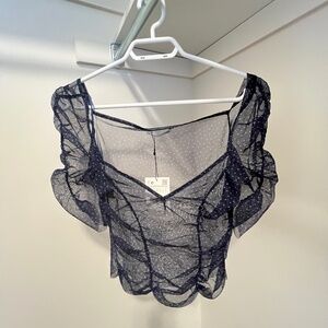 Zara Polka Dot Tulle Top - Size S